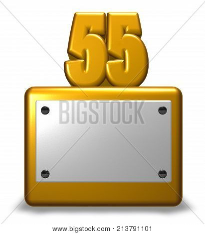 number fifty-five on socket - 3d rendering