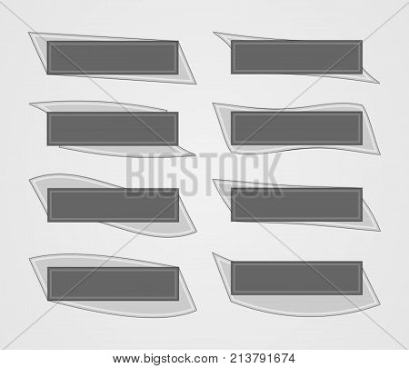 Set of buttons of different style in gray color.