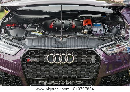 August 19 2017, Wroclaw, Poland - Audi Engine On Motoshow Classic