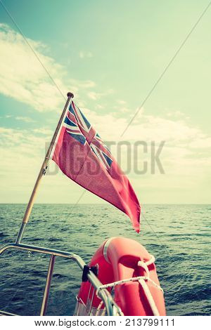 Uk Red Ensign The British Maritime Flag Flown From Yacht