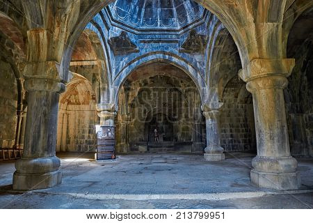 HAGHPAT MONASTERY, ARMENIA - 01 AUGUST 2017: Interior of Haghpat Monastery in Northern Armenia
