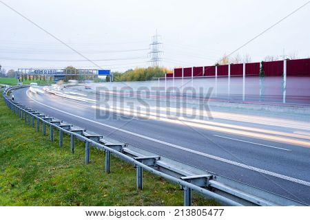 red and yellow light trails on german autobahn