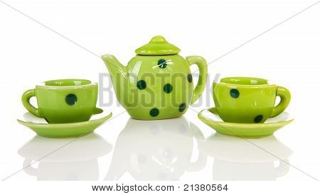Kropkowana zielony Tablewear