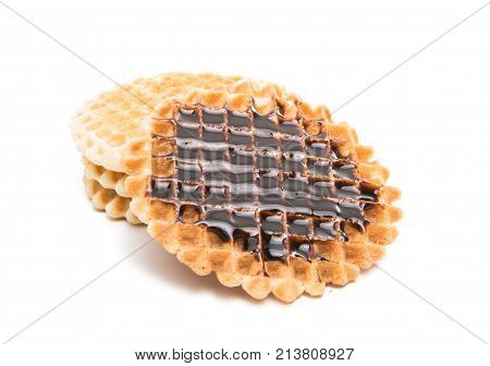Dutch waffles dulcet isolated on white background