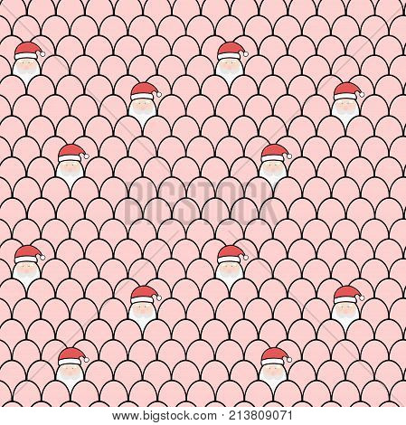 Merry Christmas seamless pattern with Santa Claus. Holiday pattern