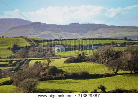 A scenic view from Dundrum Castle ruins. 
Situated above the town of Dundrum, County Down in Northern Ireland.