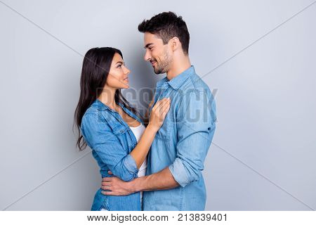 Concept Of Romantic Relationship Between Man And Woman. With Bronze Skin Woman And Handsome