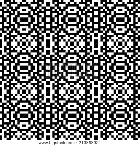 Abstract geometric background. Seamless pattern. Black and white simple ornamnet. Vector illustration.
