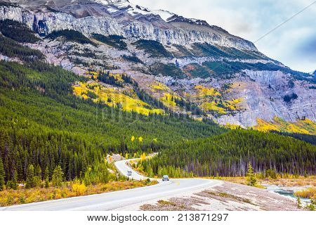 Travel to the Rockies of Canada. The road 93 