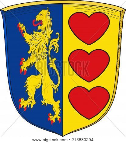 Coat of arms of Lueneburg is a district in Lower Saxony Germany. Vector illustration