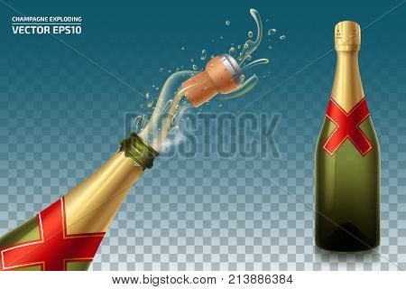 Champagne Exploding Vector &amp; Photo (Free Trial) | Bigstock