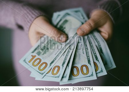 American Dollars Bank Note In Hand American Dollars Bank Note In Hand