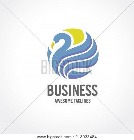 swan logo design, Beauty and Elegant logo sign. Animal logo sign