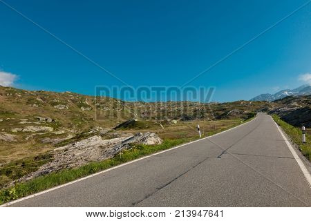 Alpine pass of San Bernardino in Switzerland