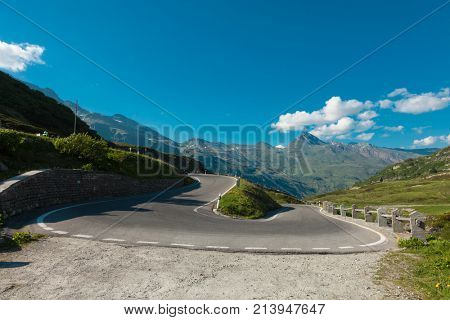 Alpine pass of San Bernardino in Switzerland