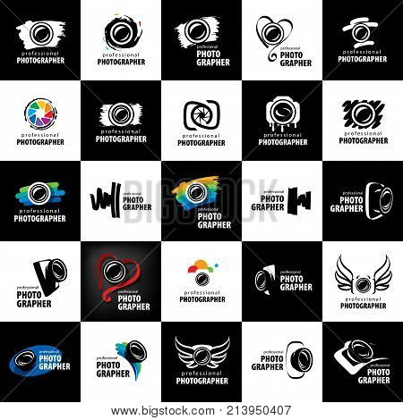 vector logo for photographer. Illustration drawn camera
