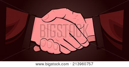 Hands together. Handshake of business people. Men shacking hands for insurance of license