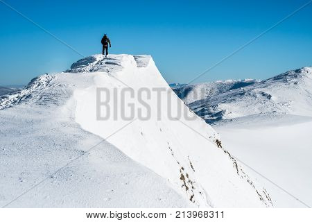 Sportsman Go Top Mountain, Man In Mountain, 