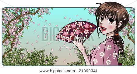 Fine lady with fan