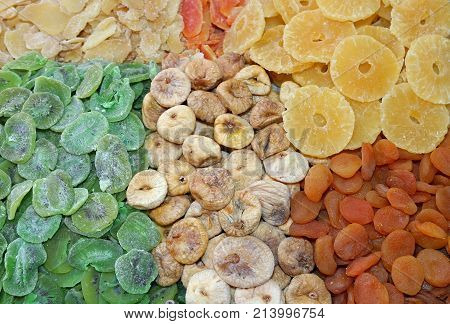 Dried Fruits With Kiwi Figs Pineapple Apricots