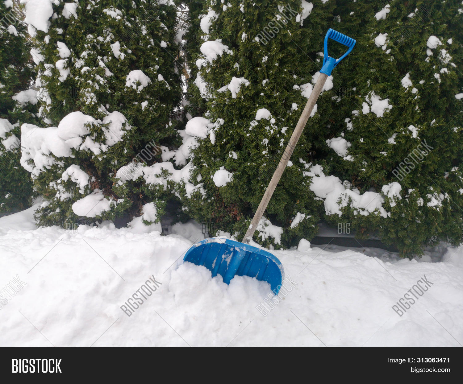 Shovel Snowdrift Blue. Image & Photo (Free Trial) | Bigstock