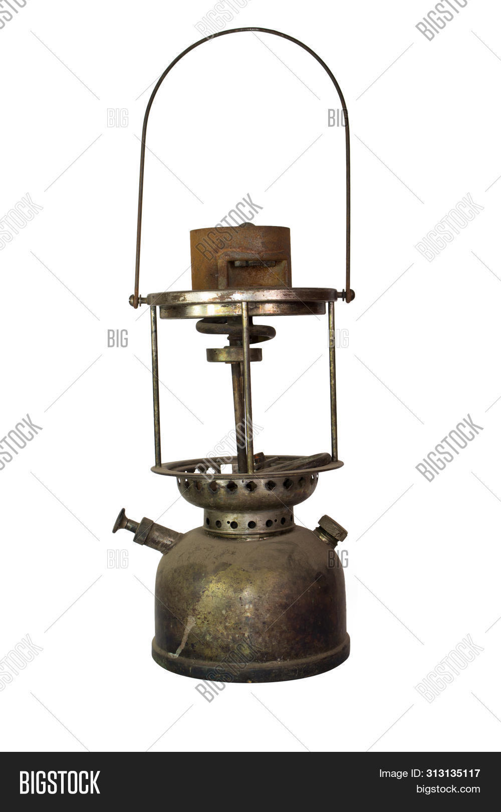 Hurricane Oil Lantern - Antique Brass - 12.5