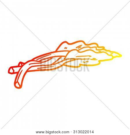 warm gradient line drawing of a cartoon rhubarb