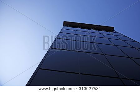 Umea, Sweden - June 15, 2019: New Modern Hotel With Black Glass Facade In The Center