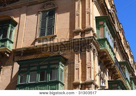 Geleneksel Malta balkon, Valletta, Malta