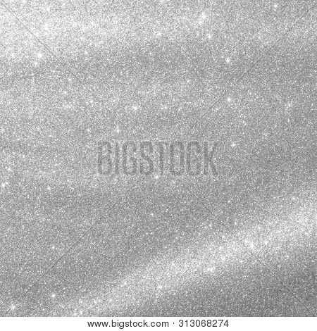 Silver Glitter Texture White Sparkling Shiny Wrapping Paper