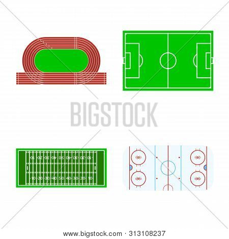 Vector Design Of Field And Arena Icon. Set Of Field And Sport Vector Icon For Stock.