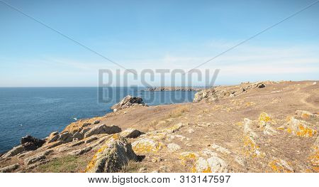 View Of The Rocky Coast Of The Island Of Yeu, Vendee, France
