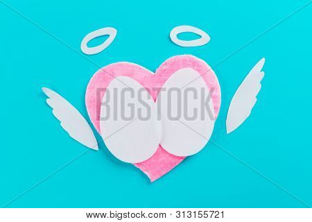 Two Egg As A Cople In Love. Blue Background