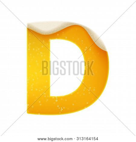 The Alphabet In The Form Of Lemonade Or Beer. Letter D. Vector Illustration On White Background