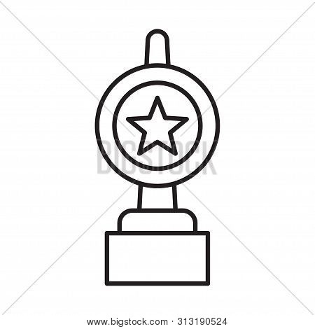 Line Icon Of Award Cup With The Star. Champions Cup Or Sign