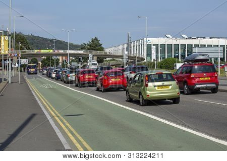 Editorial Swansea, Uk - July 23, 2019: The Lc2 Leisure Centre On Oystermouth Road Which Re-opened To