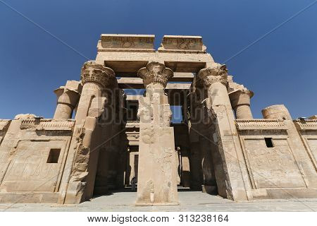 Front Of Kom Ombo Temple In Aswan, Egypt