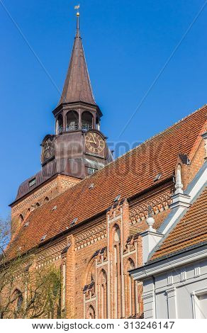 Tower Of The Historic Dom Church In Gustrow, Germany