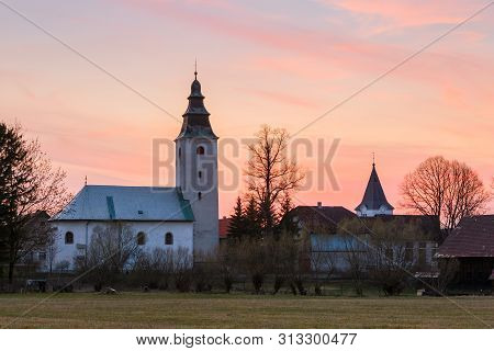 Gothic Church In The Village Of Dolna Stubna, Turiec Region, Slovakia.