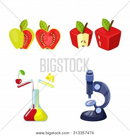 Isolated Object Of Modified And Genetically Logo. Set Of Modified And Science Stock Vector Illustrat