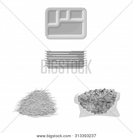 Vector Illustration Of Sugarcane And Cane Sign. Set Of Sugarcane And Field Vector Icon For Stock.