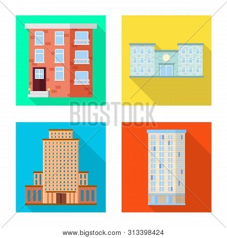 Isolated Object Of Municipal And Center Sign. Set Of Municipal And Estate Stock Vector Illustration.