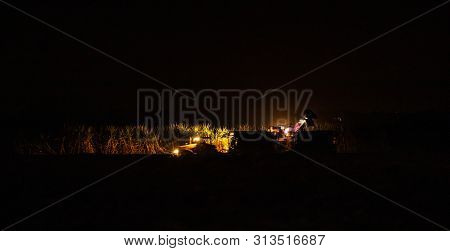 Sugar Cane Hasvest Plantation Night