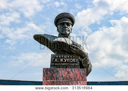 Maloyaroslavets, Russia - May 2016: Monument To Marshal Of The Soviet Union Georgy Zhukov In Maloyar