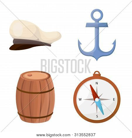 Isolated Object Of Adventure And Sea Symbol. Collection Of Adventure And Travel Vector Icon For Stoc