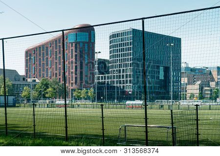 Amsterdam, De Boelelaan, the Netherlands, 05/29/2019, Sky scrapers, Modern office buildings in Amste