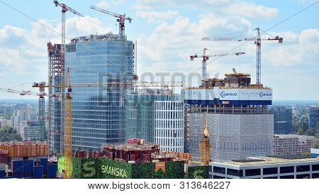 Warsaw, Poland. 26 July 2019. Construction Of The Warsaw Hub. The Warsaw Hub Will Comprise 75,000 Sq