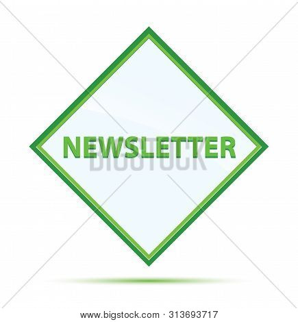 Newsletter Isolated On Modern Abstract Green Diamond Button
