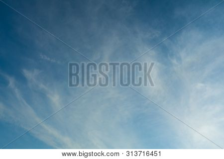 White Spindrift Clouds On Blue Beauty Sky - Image