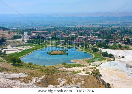 Pamukkale, Türkiye, üstten görünüm